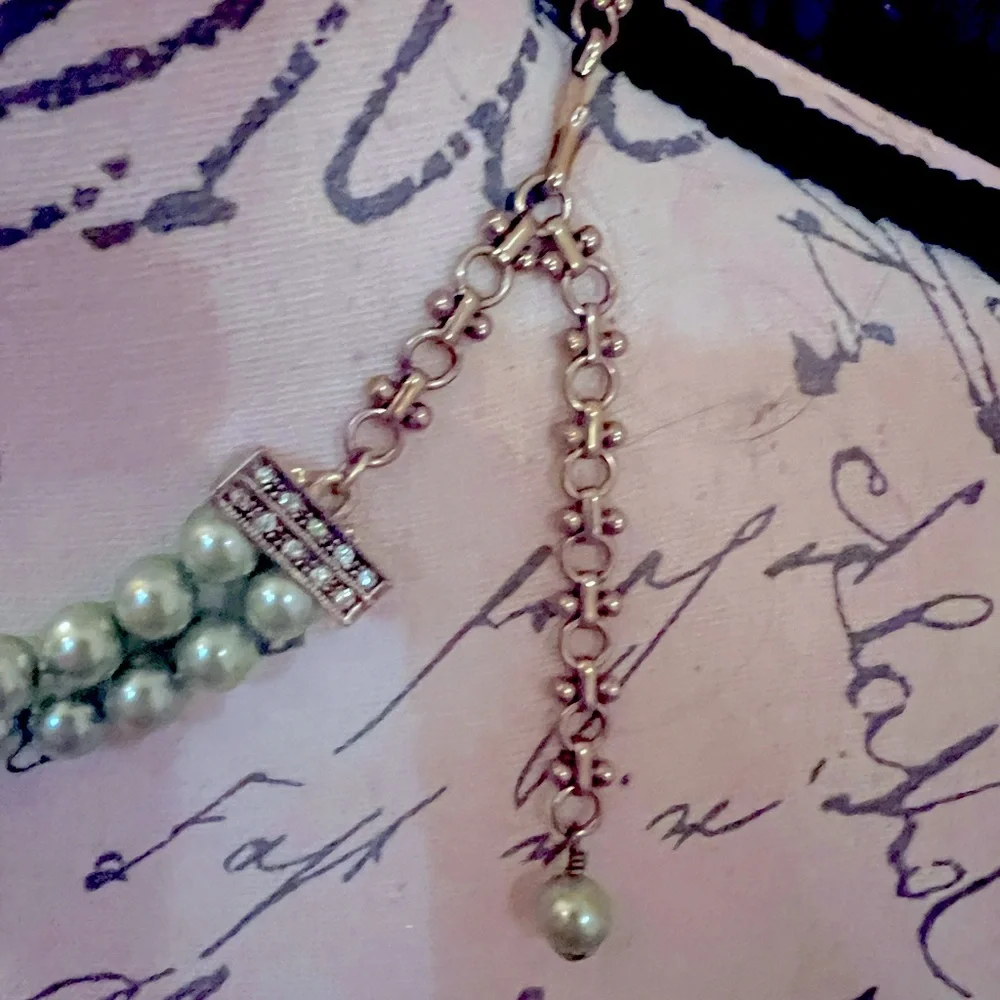 Heidi Daus Teal blue & light green Crystal necklace - Picture 3 of 5